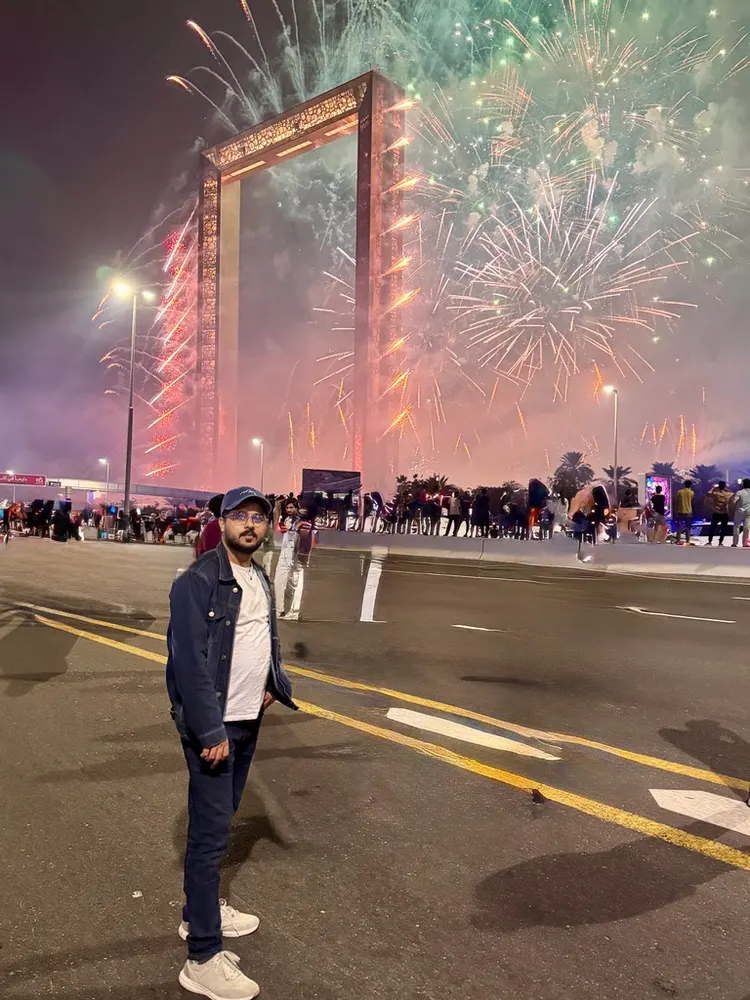 New Year fireworks at the Dubai Frame